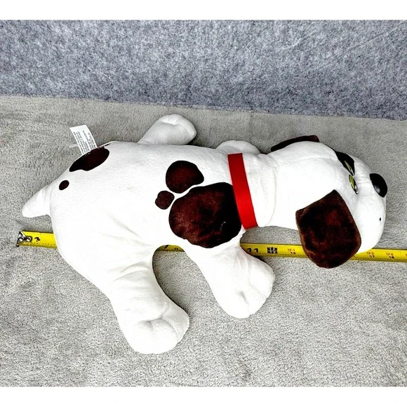 Pound Puppies Plush 17" White w/ Brown Spots, 2019 Hasbro Basic Fun Stuffed Dog - Picture 12 of 13